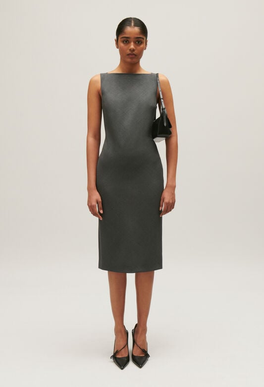 224RITA : Mid-length dresses color MOTTLED GREY
