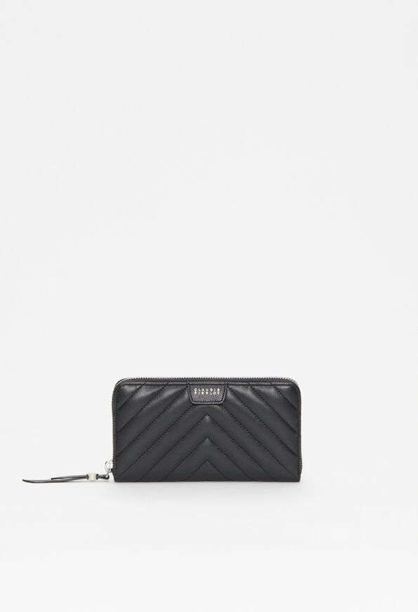 120ANGIEQUILT : Small leather goods color BLACK