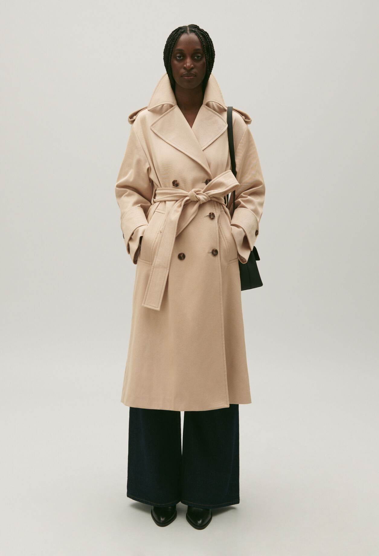 Long beige cotton trench coat | Claudie Pierlot