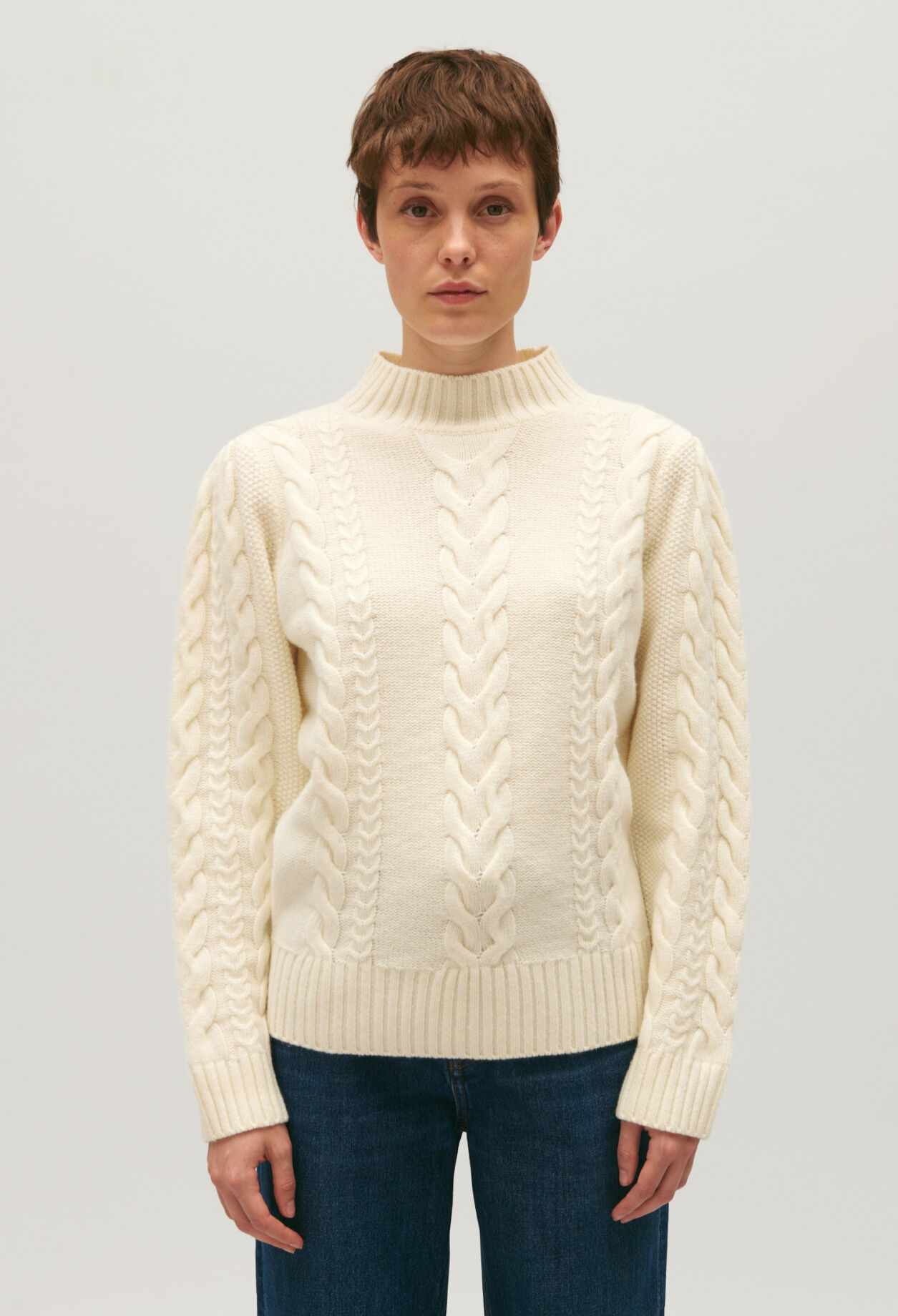 Ecru cable knit jumper | Claudie Pierlot