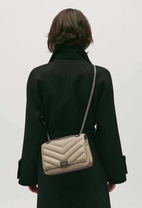 Claudie Pierlot Chevron-Quilted Leather Shoulder Bag