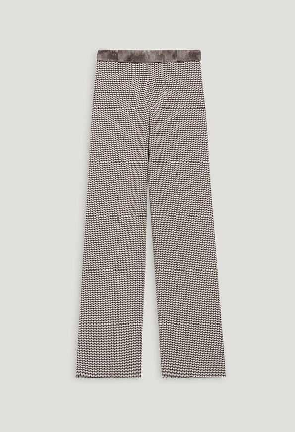 trousers in jacquard “damier” patterned viscose