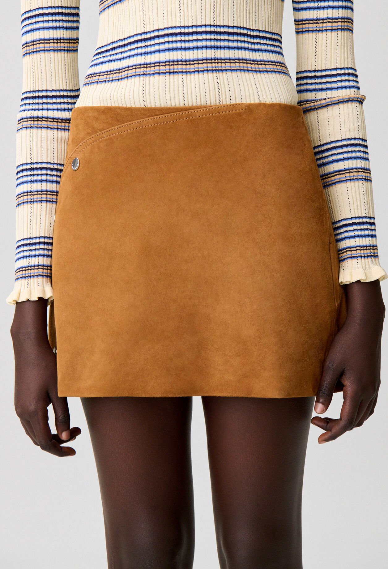 Suede mini skirt