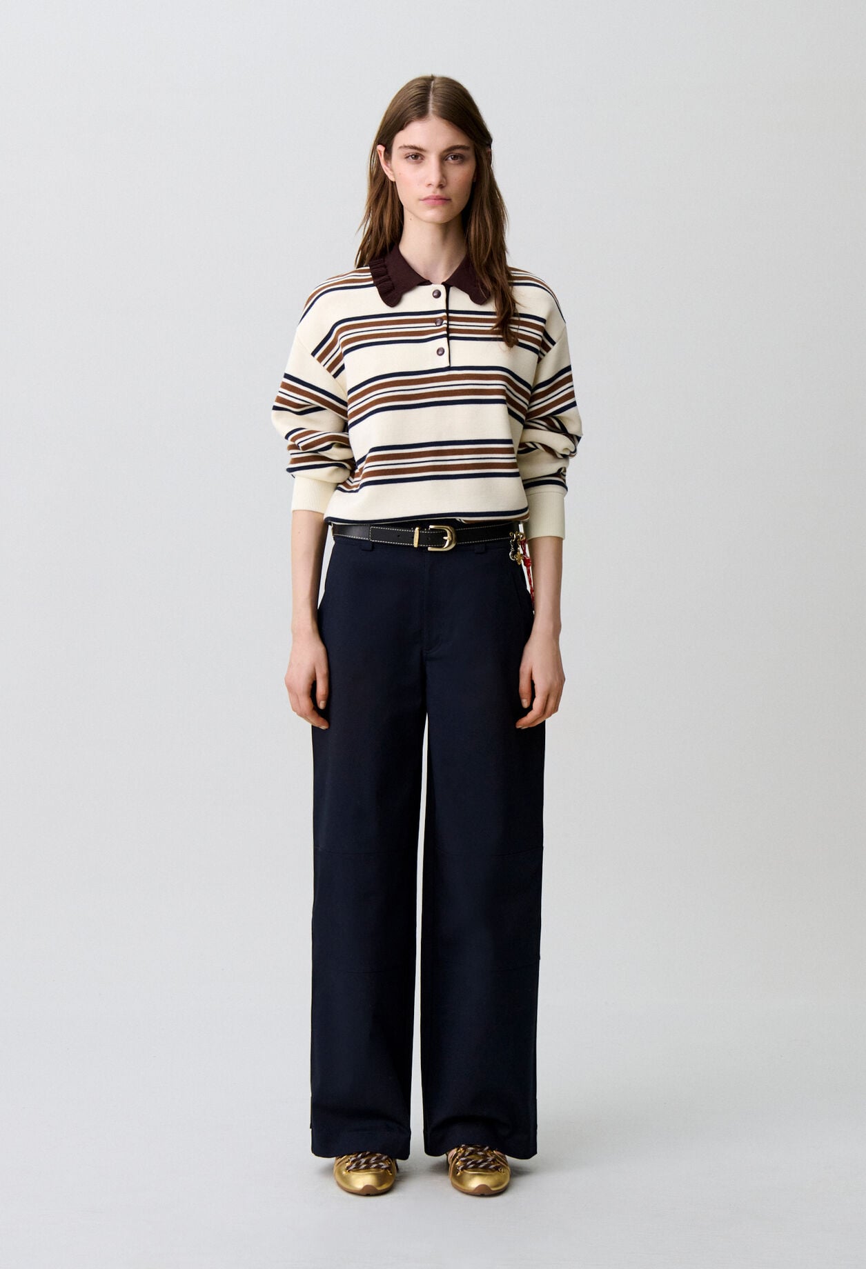 Oversized striped polo jumper