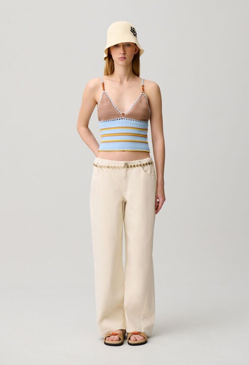 Multicolour crochet top