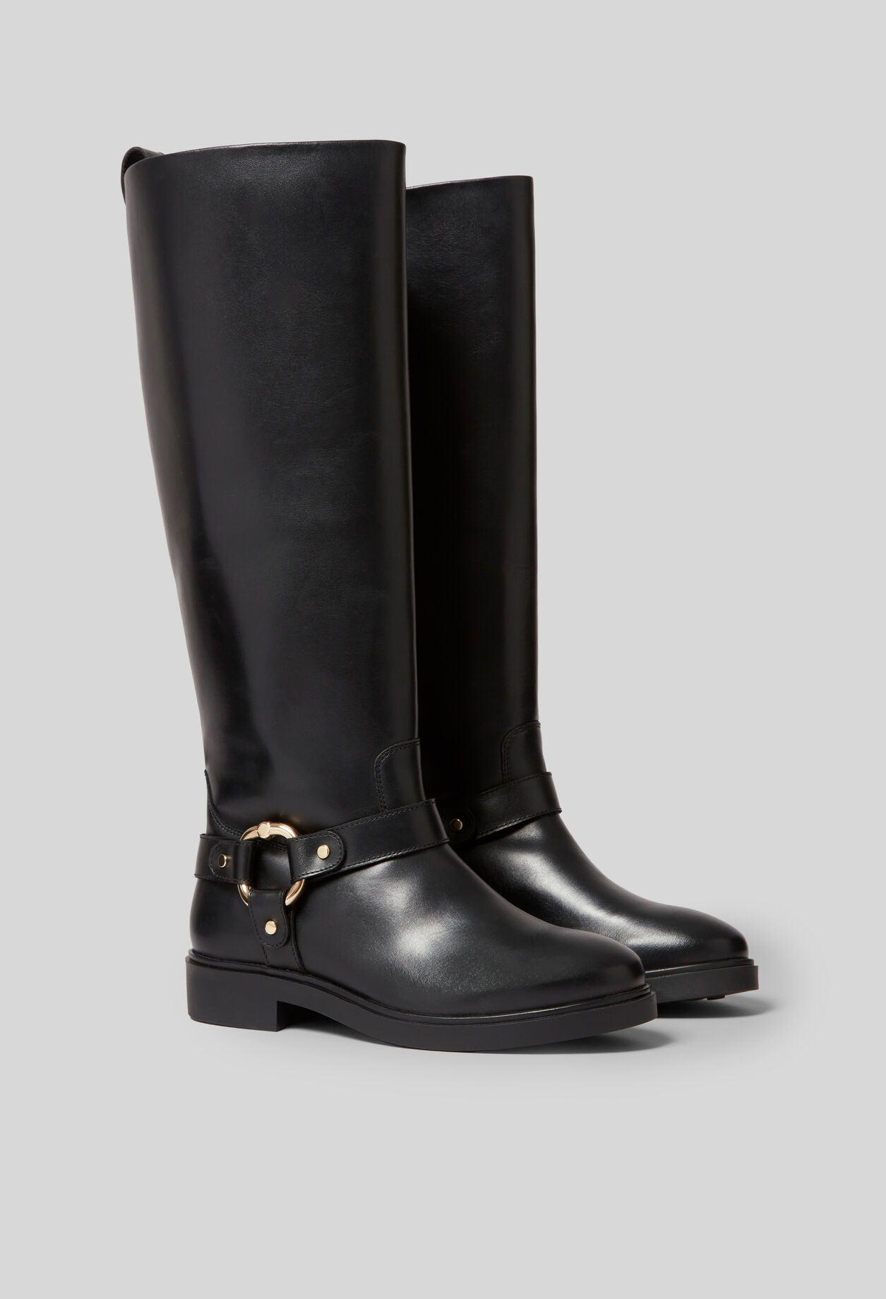 High leather boots