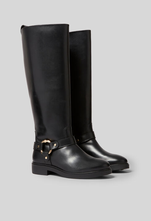 High leather boots