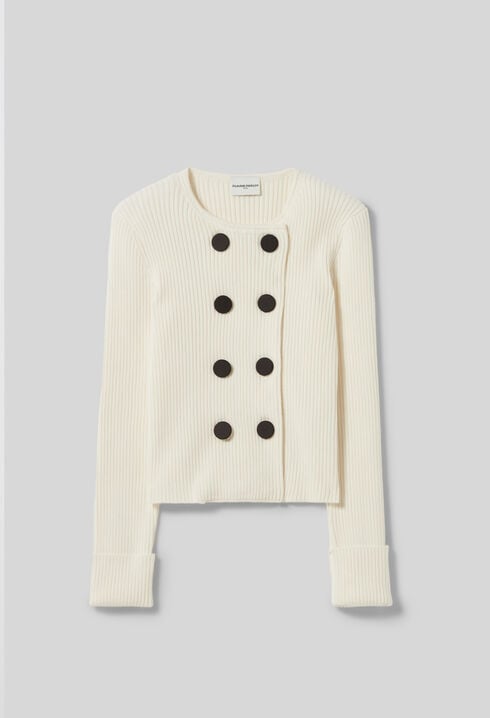 Buttoned wool-blend cardigan