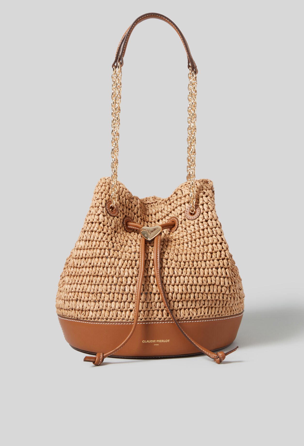 CLAUDIE PIERLOT adryans ストローバケットバッグ CLAUDIE PIERLOT ストロー バケットバッグ レザートリム | THE