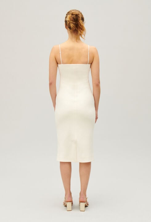 Short ecru tube dress