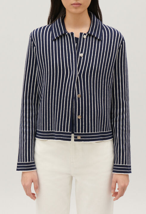 Stripy knit cardigan
