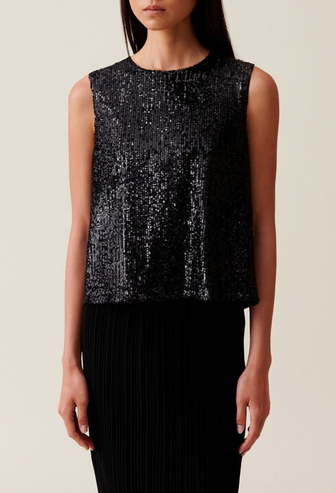 Black sequin top