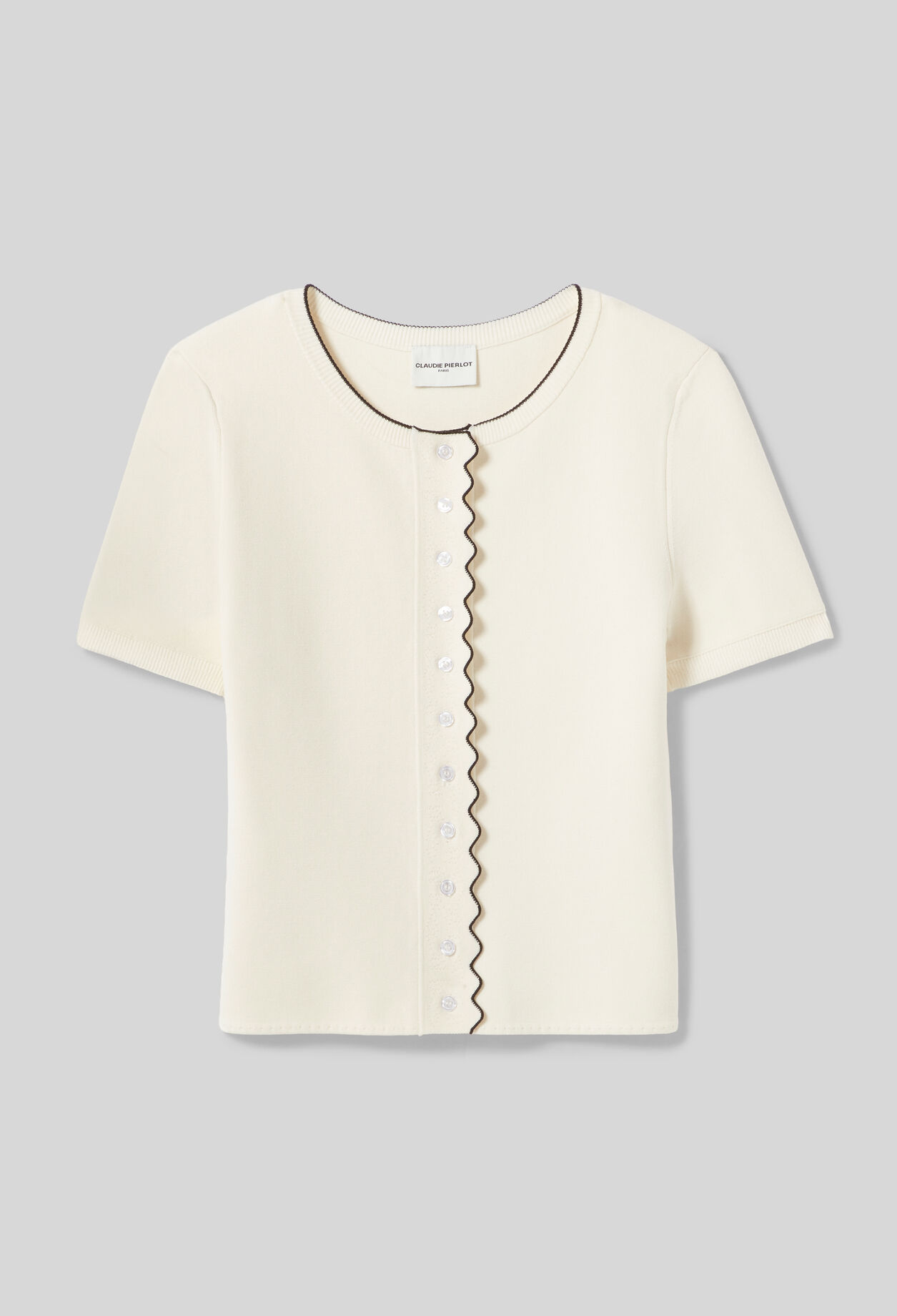 Contrast knit cardigan