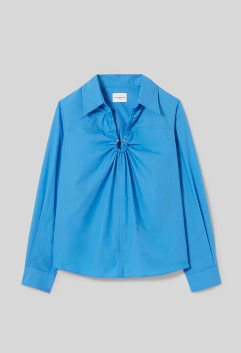 Wide V-neck blouse