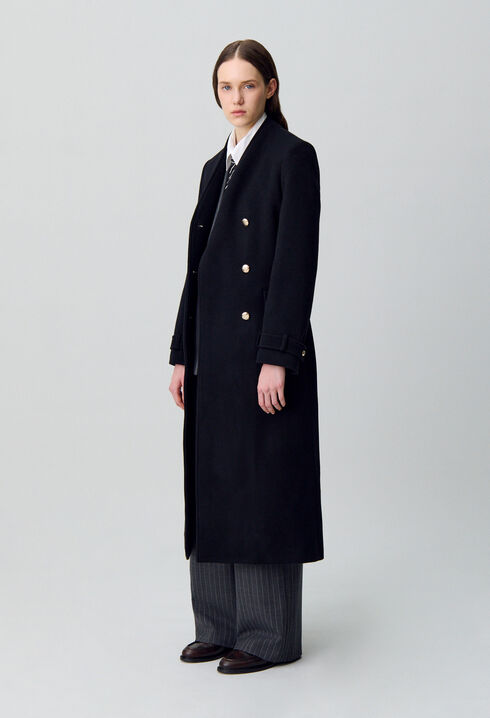 Long double-breasted coat