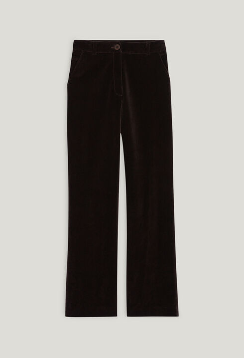 Chocolate velvet suit trousers