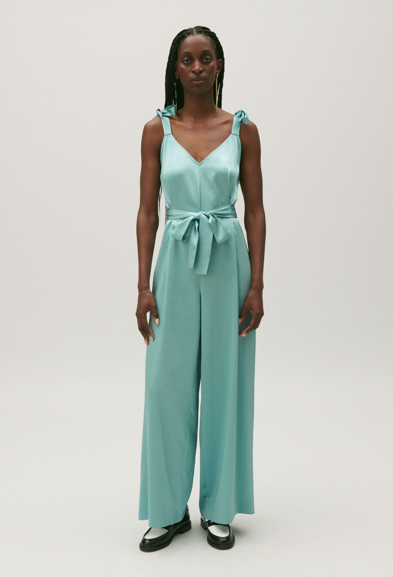 Flowing aqua jumpsuit for women Claudie Pierlot