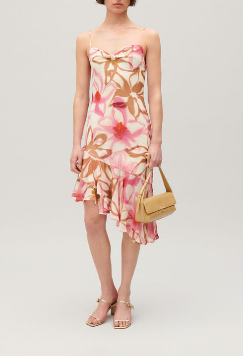 Silk printed midi dress