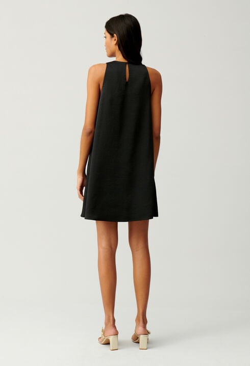 Short black button-up dress