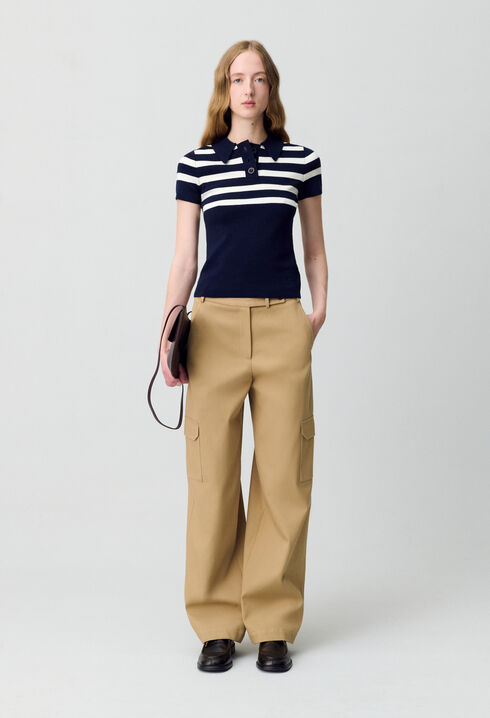 Fine Knit Polo Top