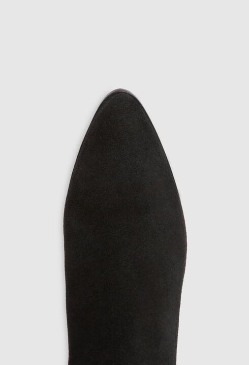 Black suede boots