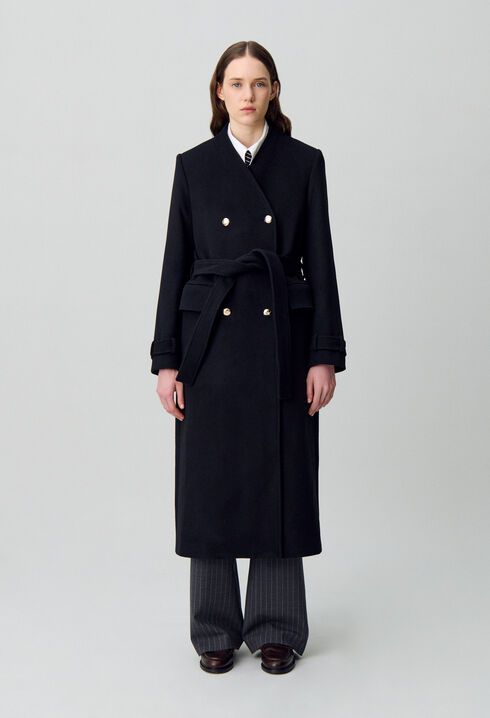 Long double-breasted coat