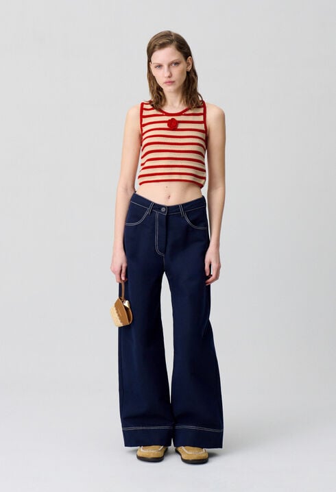 Striped Crochet Top