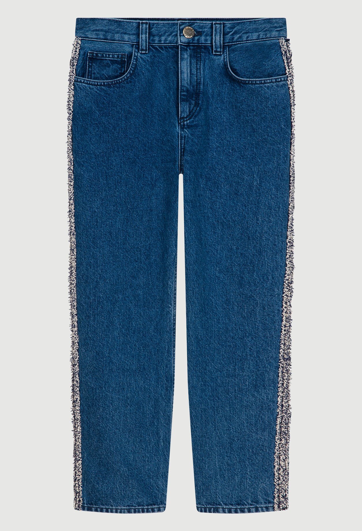 Jeans with detail strips