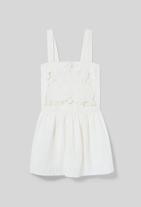 Short Dress with Embroidered Bodice