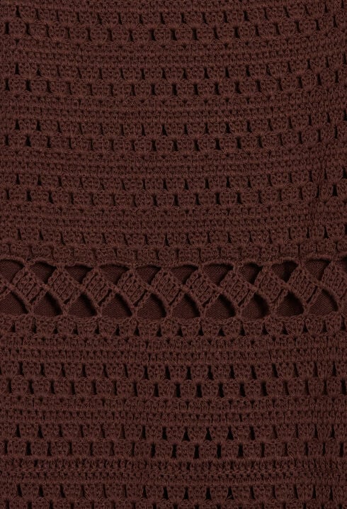 Brown crochet maxi dress