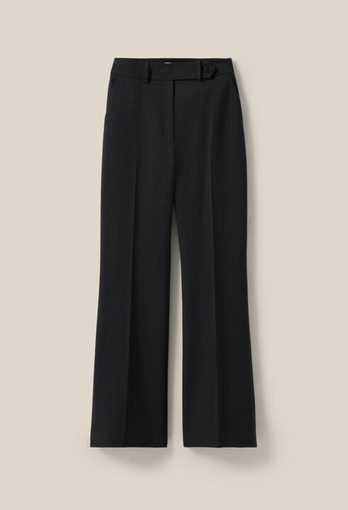 Navy wool suit trousers