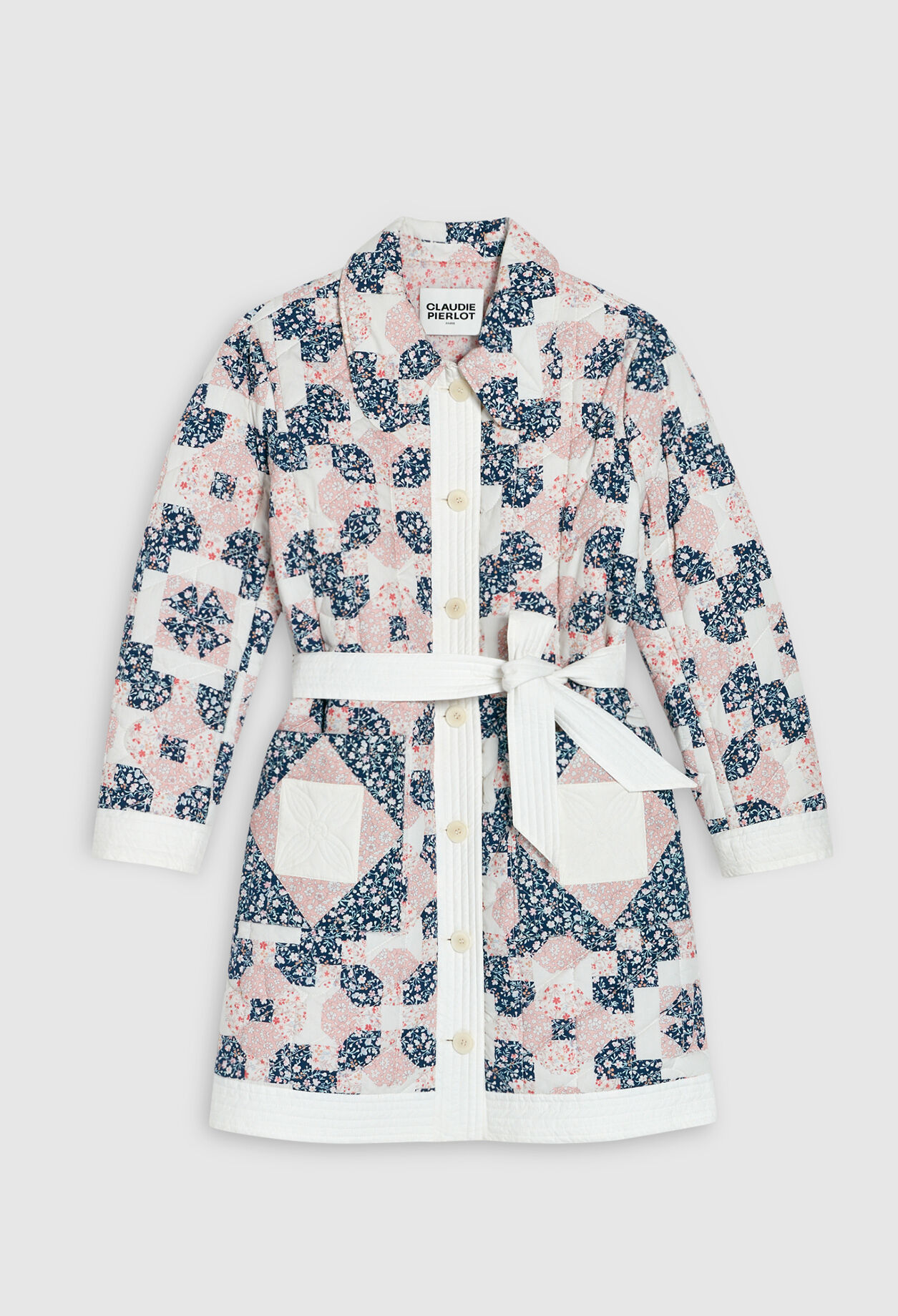 Manteau matelass&eacute; &agrave; motifs patchwork