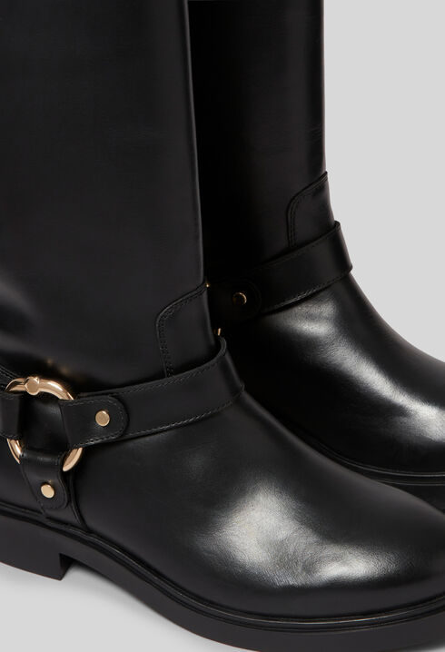 High leather boots