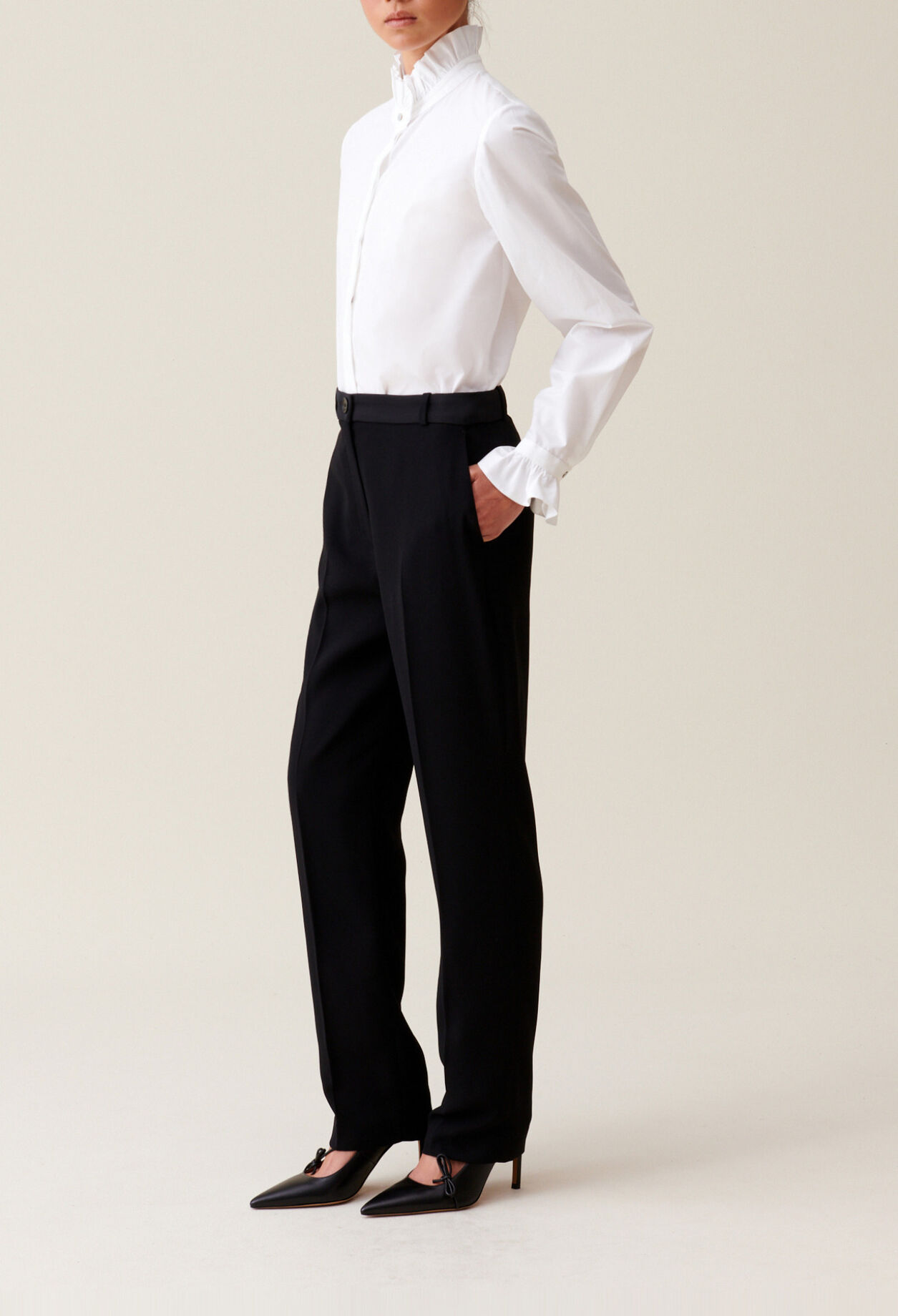 Cigarette-cut Tailored Trousers