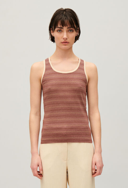 Striped brown vest top
