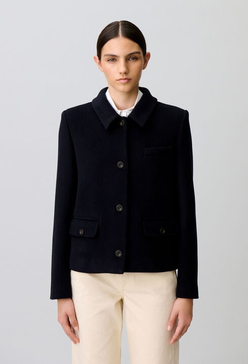 Short wool blend coat