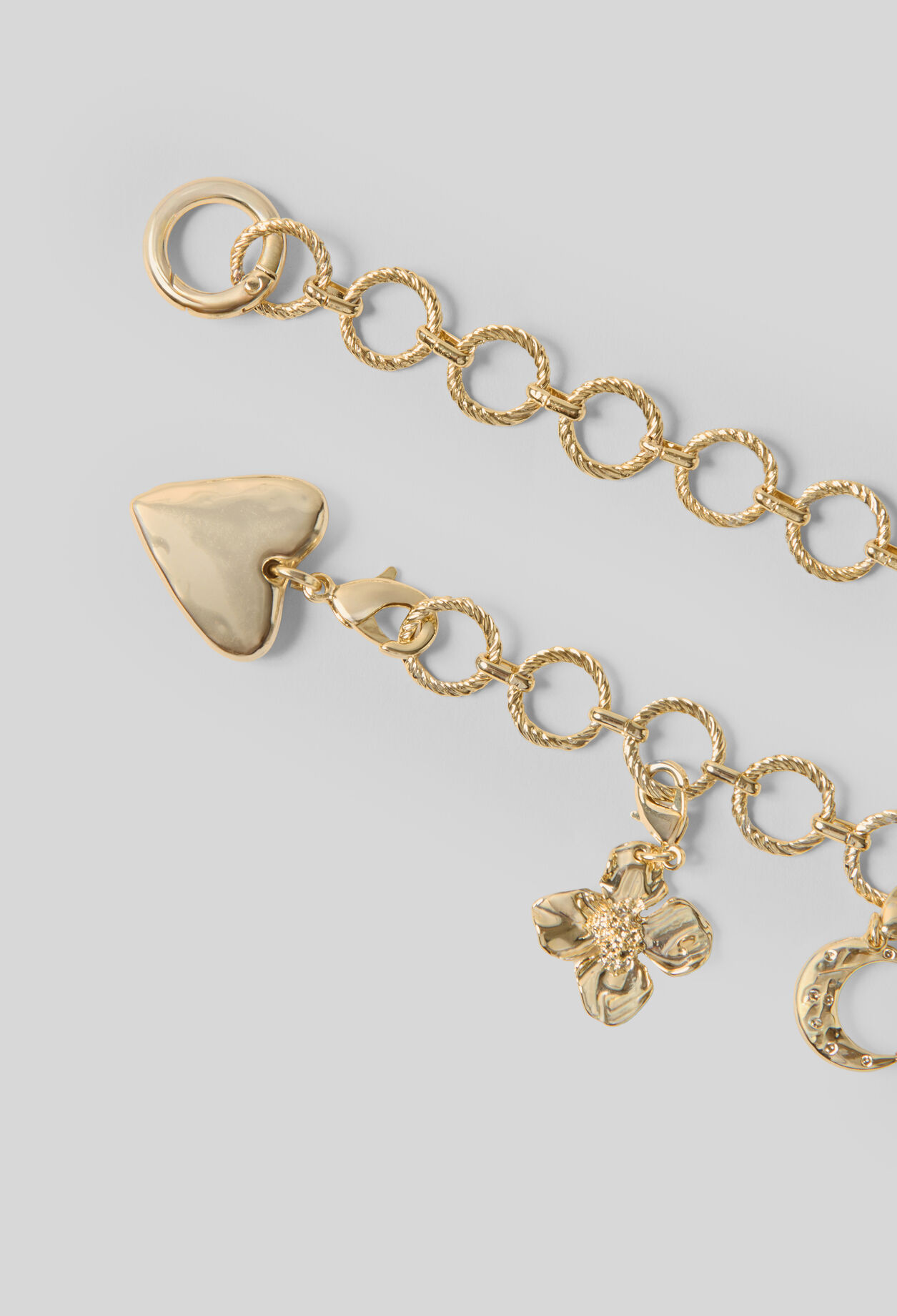 Gold-Tone Chain Belt with Charms