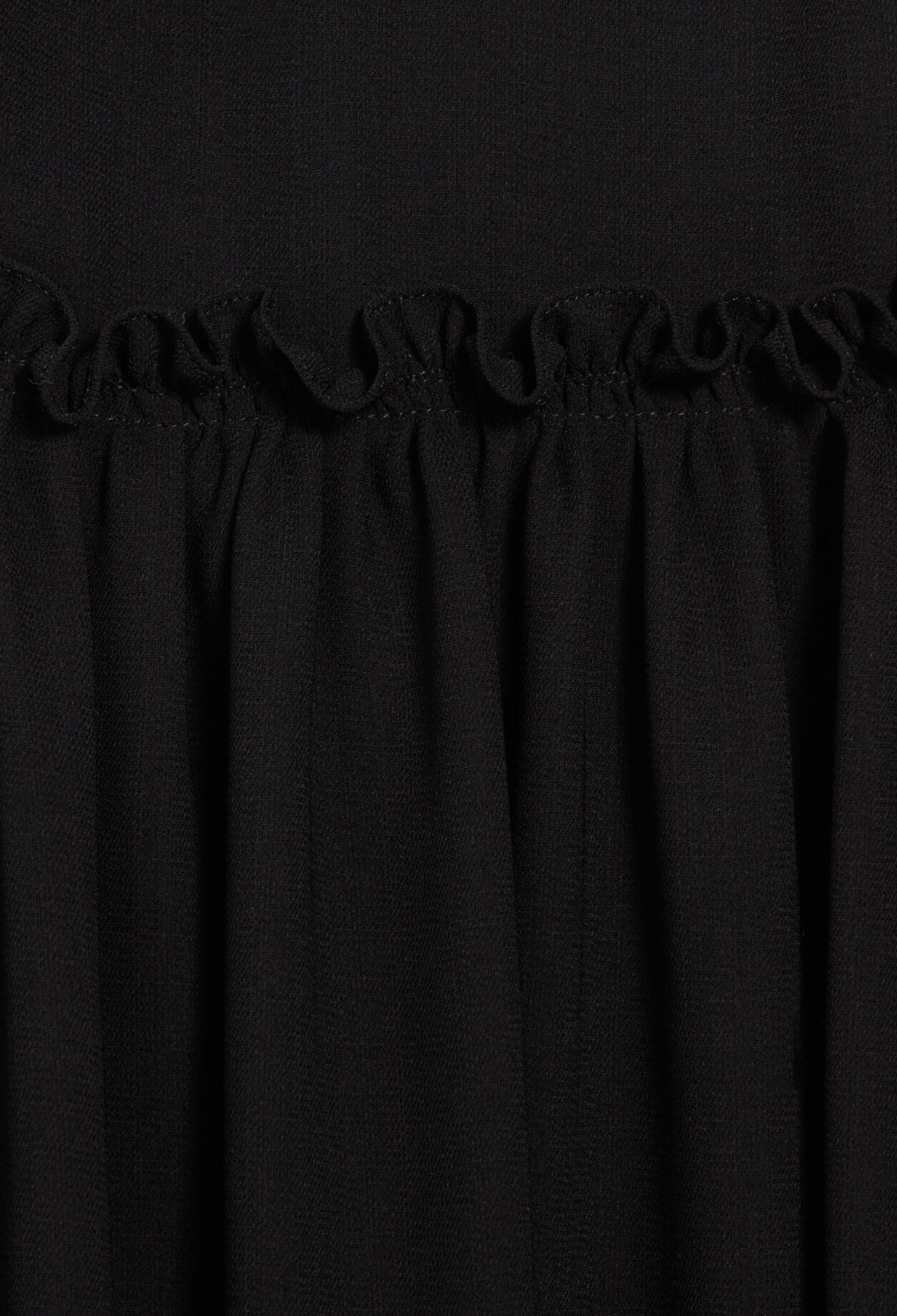Short black ruffled dress