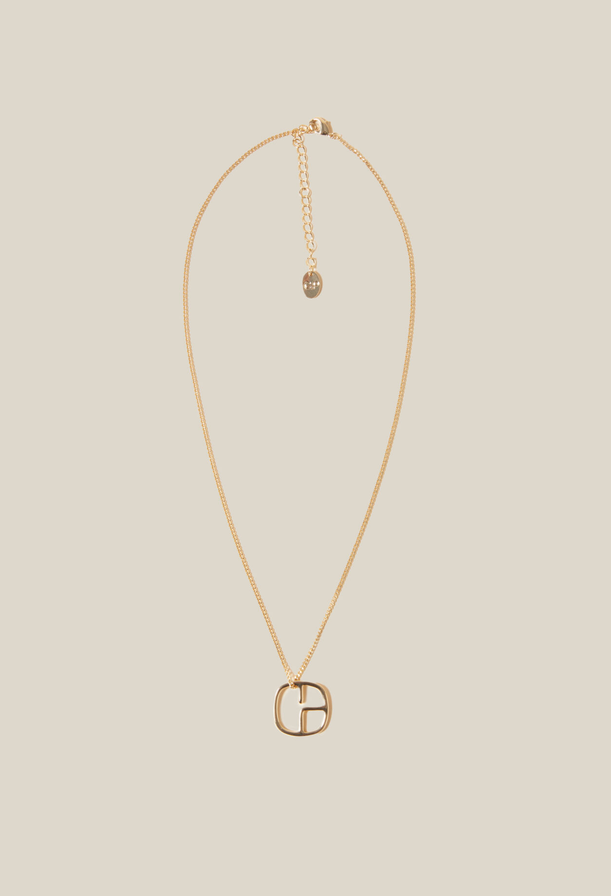 Gold monogram pendant necklace