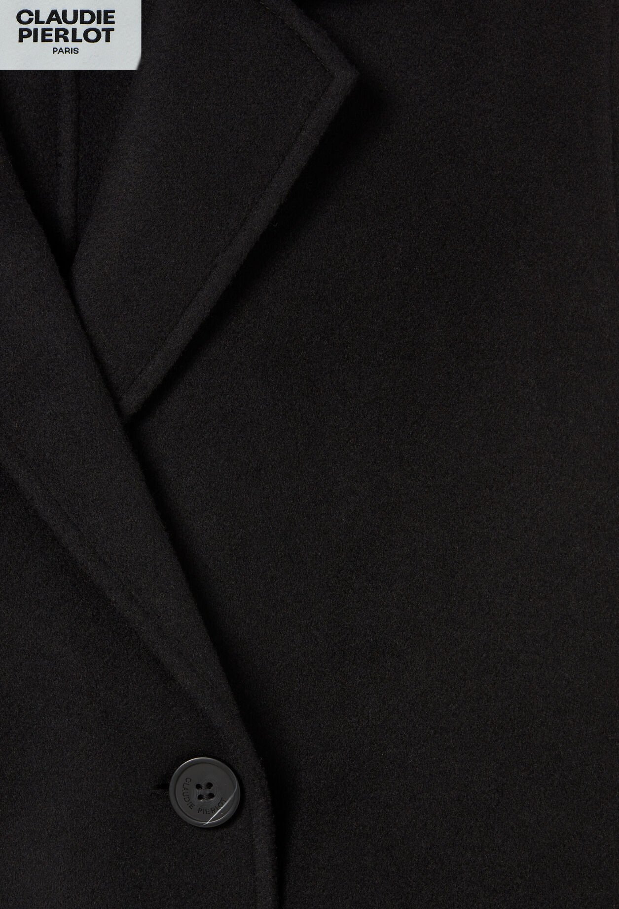 Black straight mid-length coat 