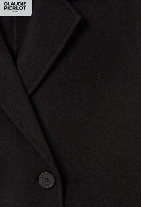 Black straight mid-length coat 