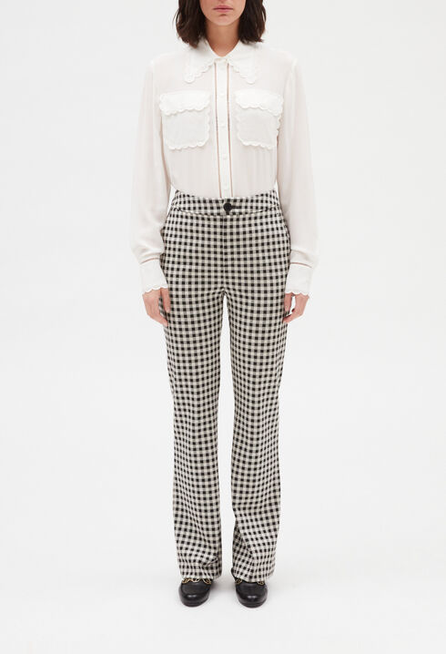 Two-tone checked trousers