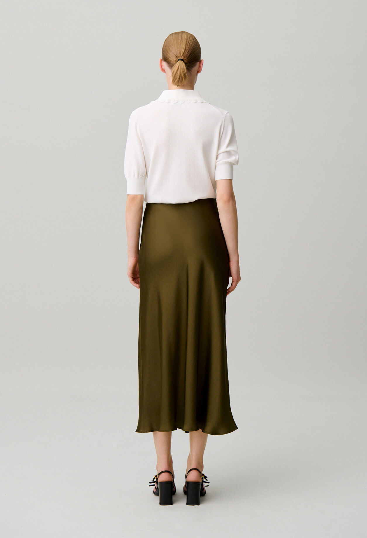 Satin lace skirt