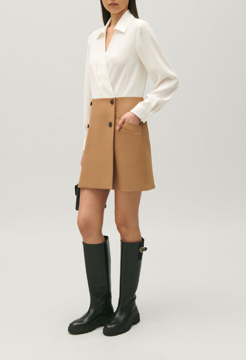 Two-tone short blazer dress