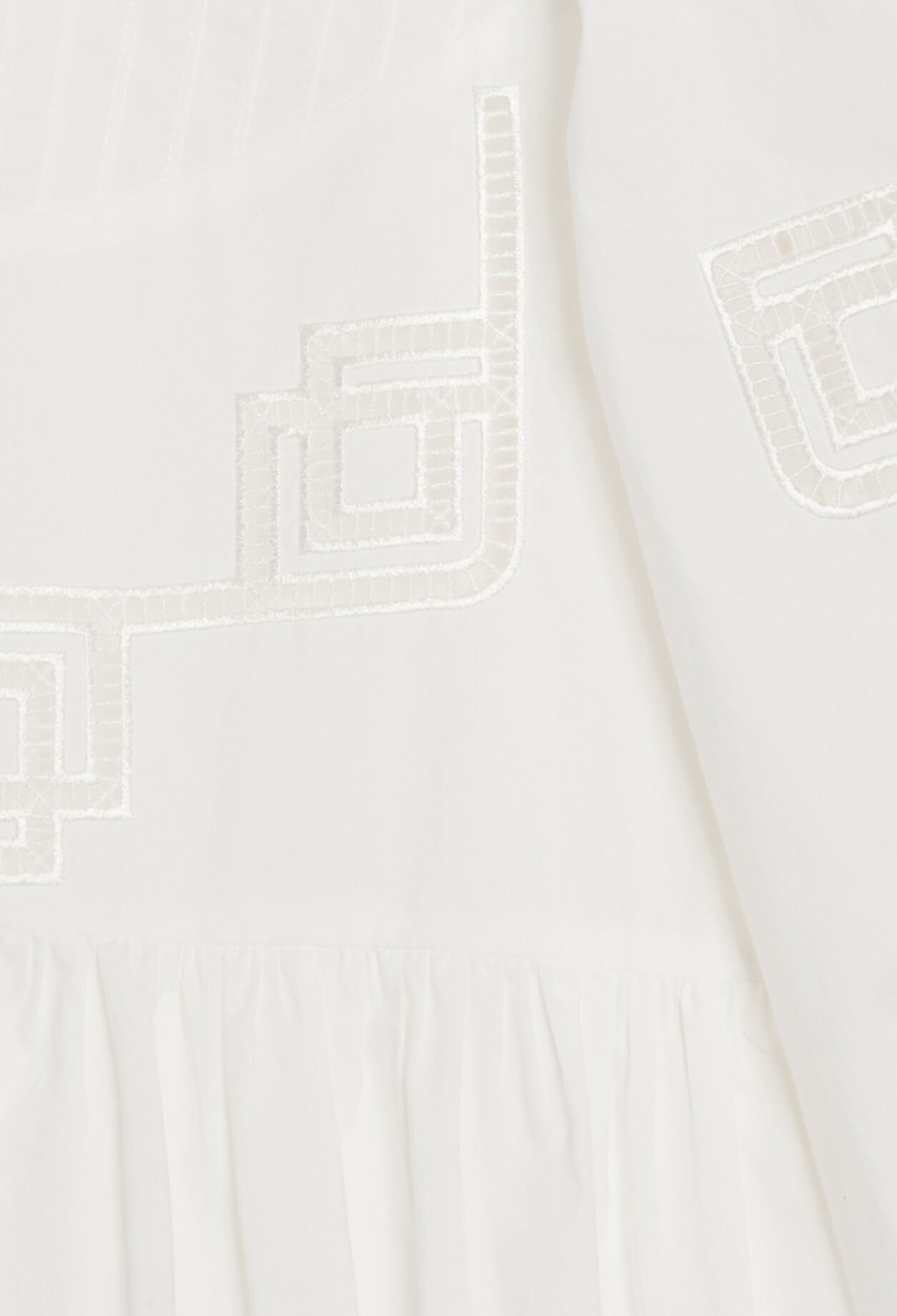 Embroidered white cotton mini dress