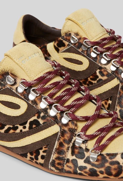Leopard Print Leather Trainers