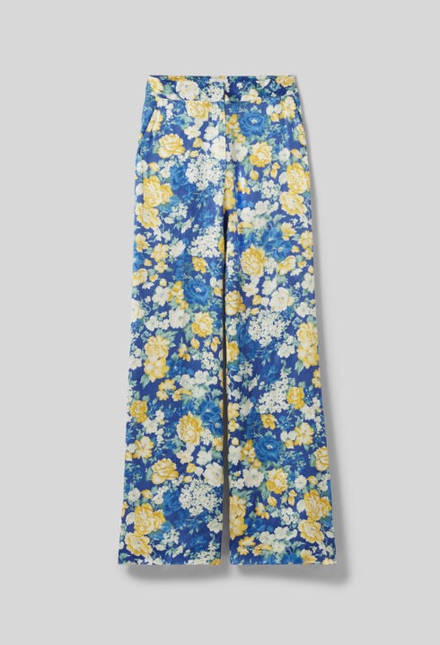 Wide Leg Floral Trousers