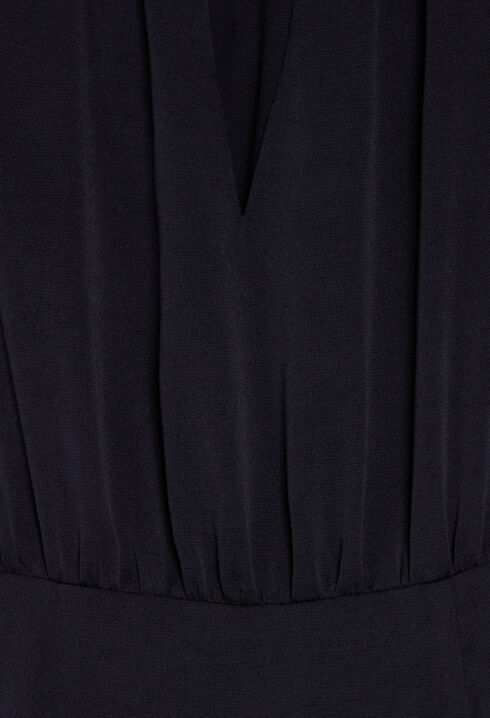 Navy blue ruffled mini dress