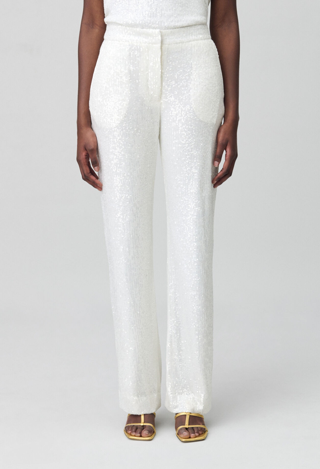 【CLAUDIE PIERLOT】 White sequinned trousers for women | Claudie Pierlot