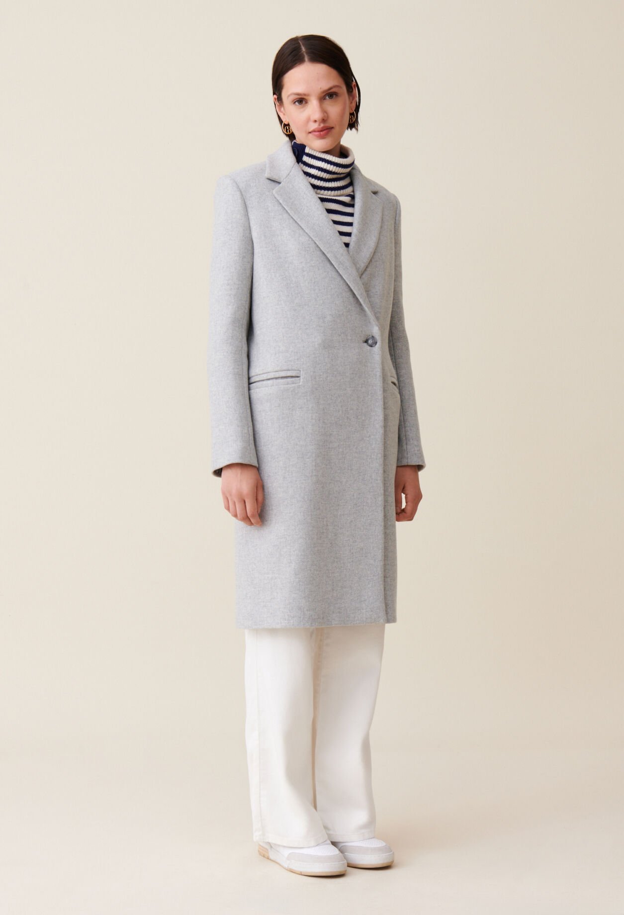 Light gray overcoat hot sale